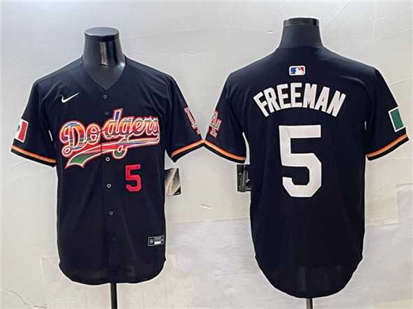 Men%27s Los Angeles Dodgers #5 Freddie Freeman Black Mexico Limited Stitched Jersey->los angeles dodgers->MLB Jersey
